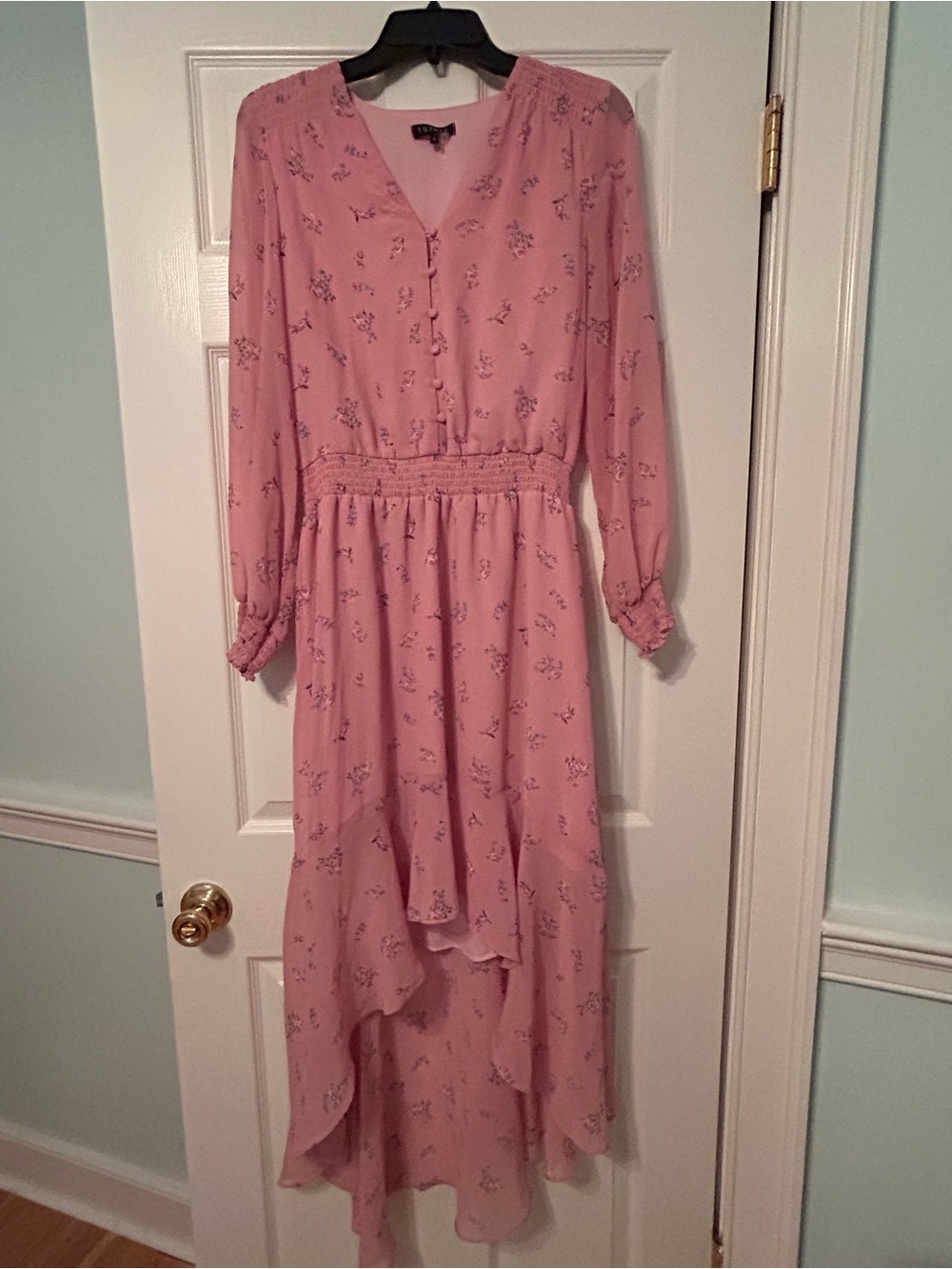 1. State Dusty Pink Floral High-Low Maxi Dress